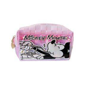 Mickey Mouse Iridescent Pink and Sky Blue Cosmetic Bag – Compact Travel Pouch –